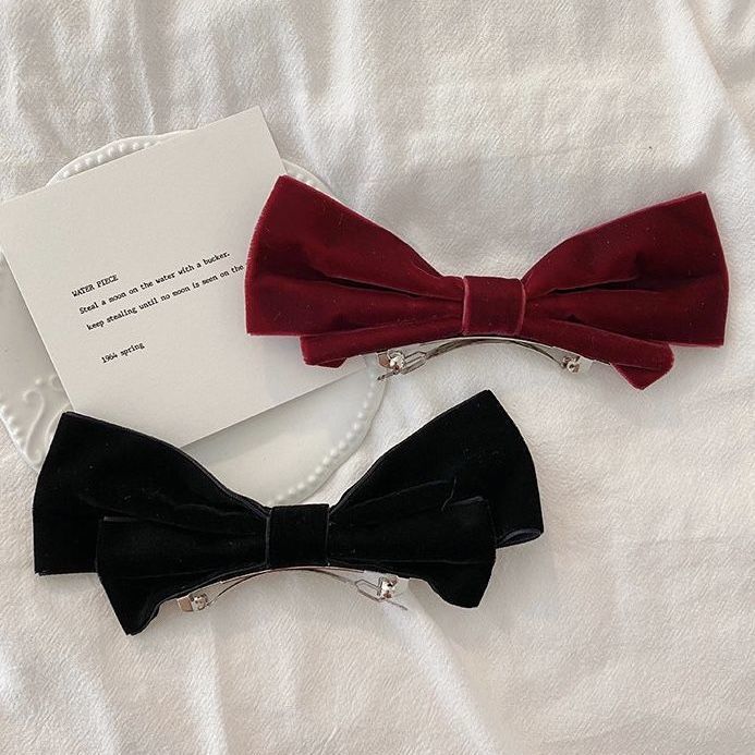 simple style bow knot cloth patchwork hair clip