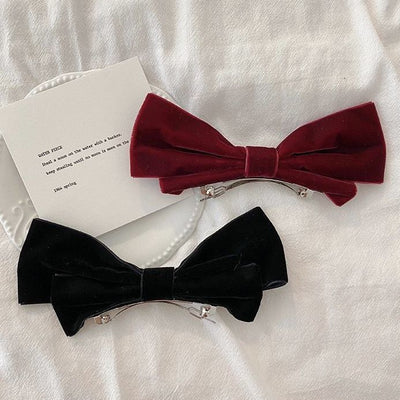 simple style bow knot cloth patchwork hair clip