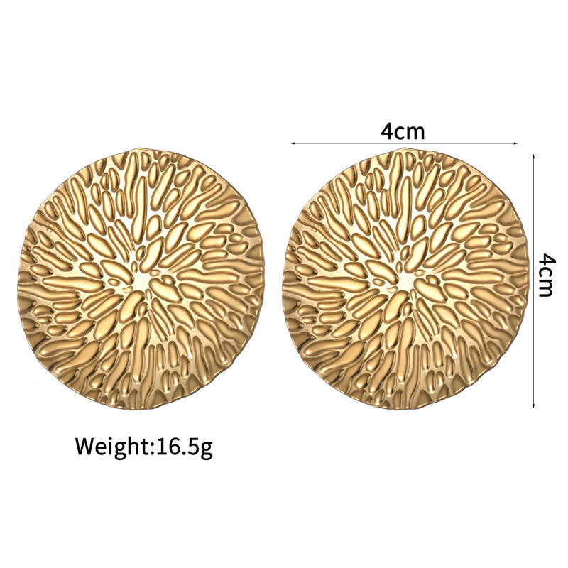 Jewelry Modern Style Classic Style Heart Shape Flower 304 Stainless Steel Plating Rings Earrings
