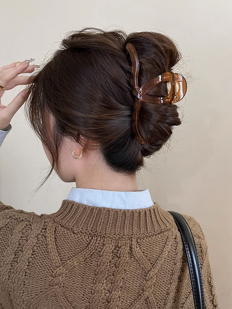 Women's Elegant Solid Color Plastic Stoving Varnish Hair Claws