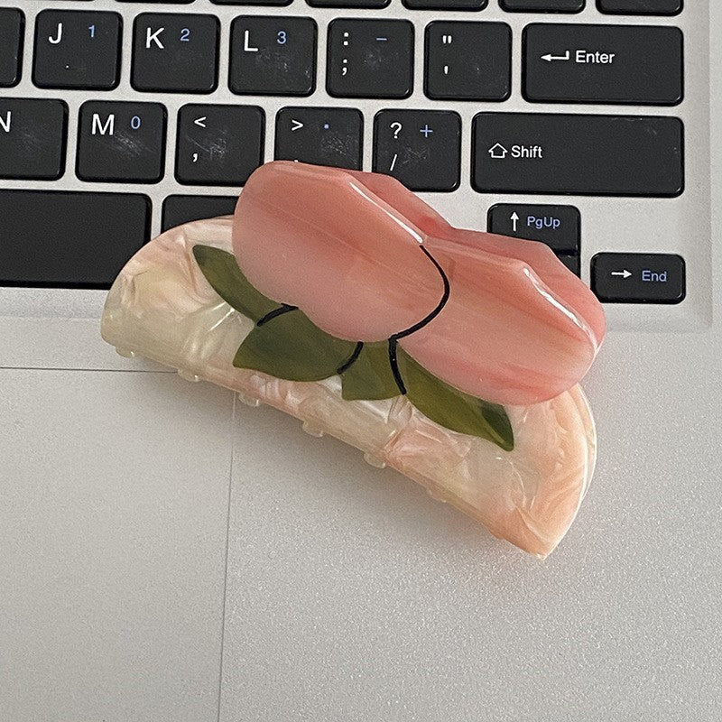 simple style bow knot acetic acid sheets printing hair claws