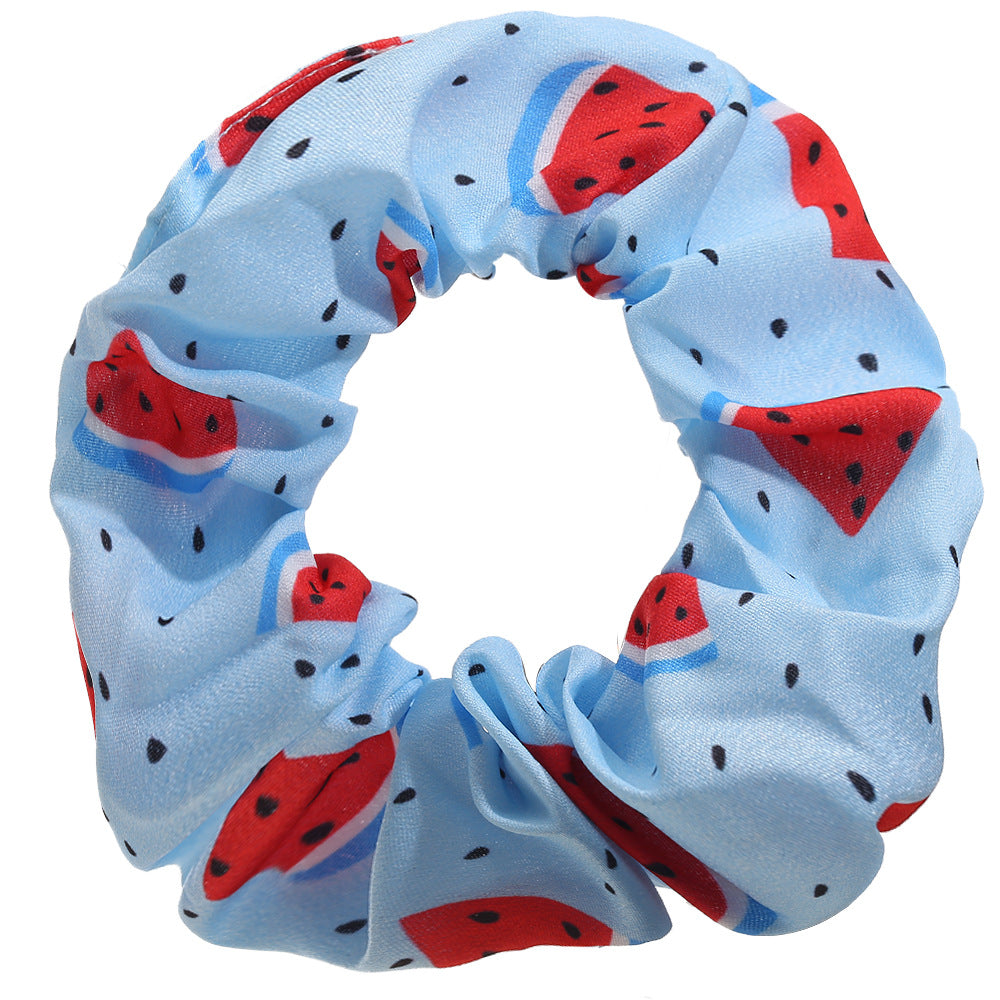 fashion floral fruit printing hair scrunchies
