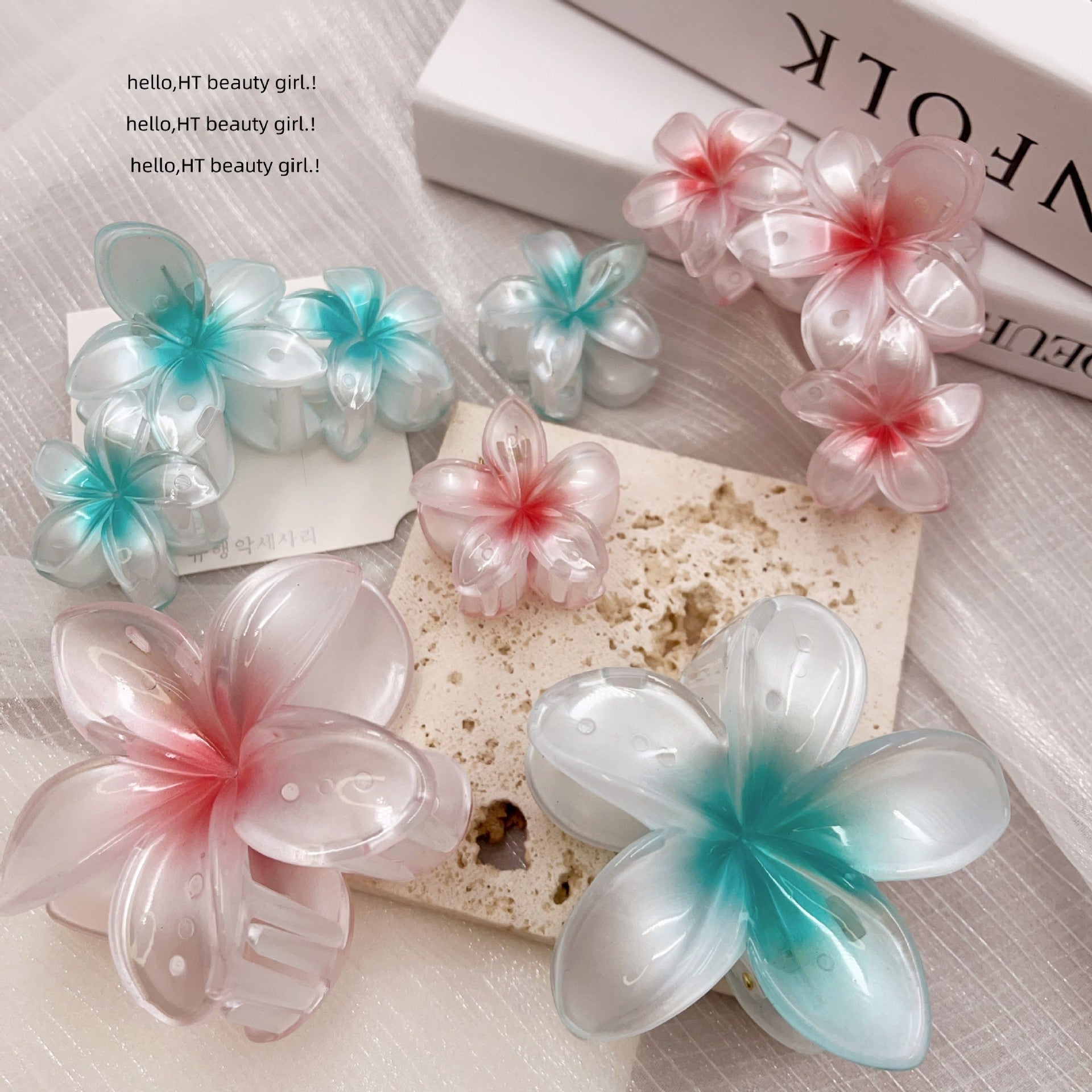Women's Sweet Flower Plastic Stoving Varnish Hair Claws