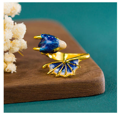 Copper Plating Dragon Open Rings