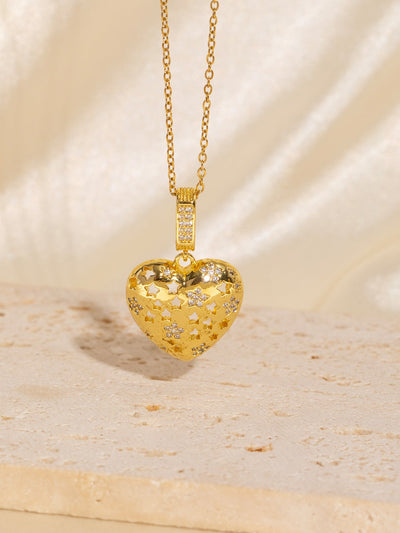 Copper Plating Heart Shape Pendant Necklace