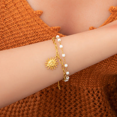 IG Style Sweet Heart Shape 304 Stainless Steel 18K Gold Plated Bracelets In Bulk