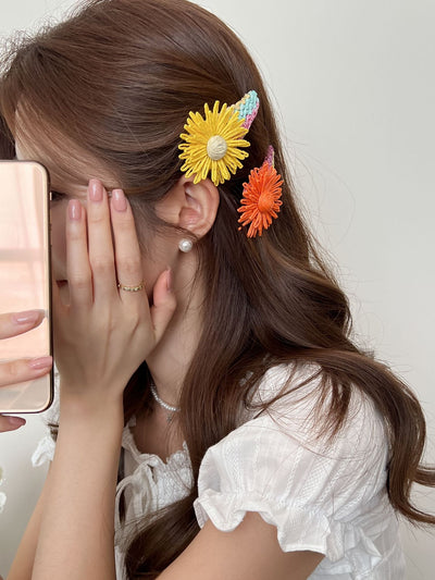 Women's Casual Sweet Daisy Plastic Hair Clip