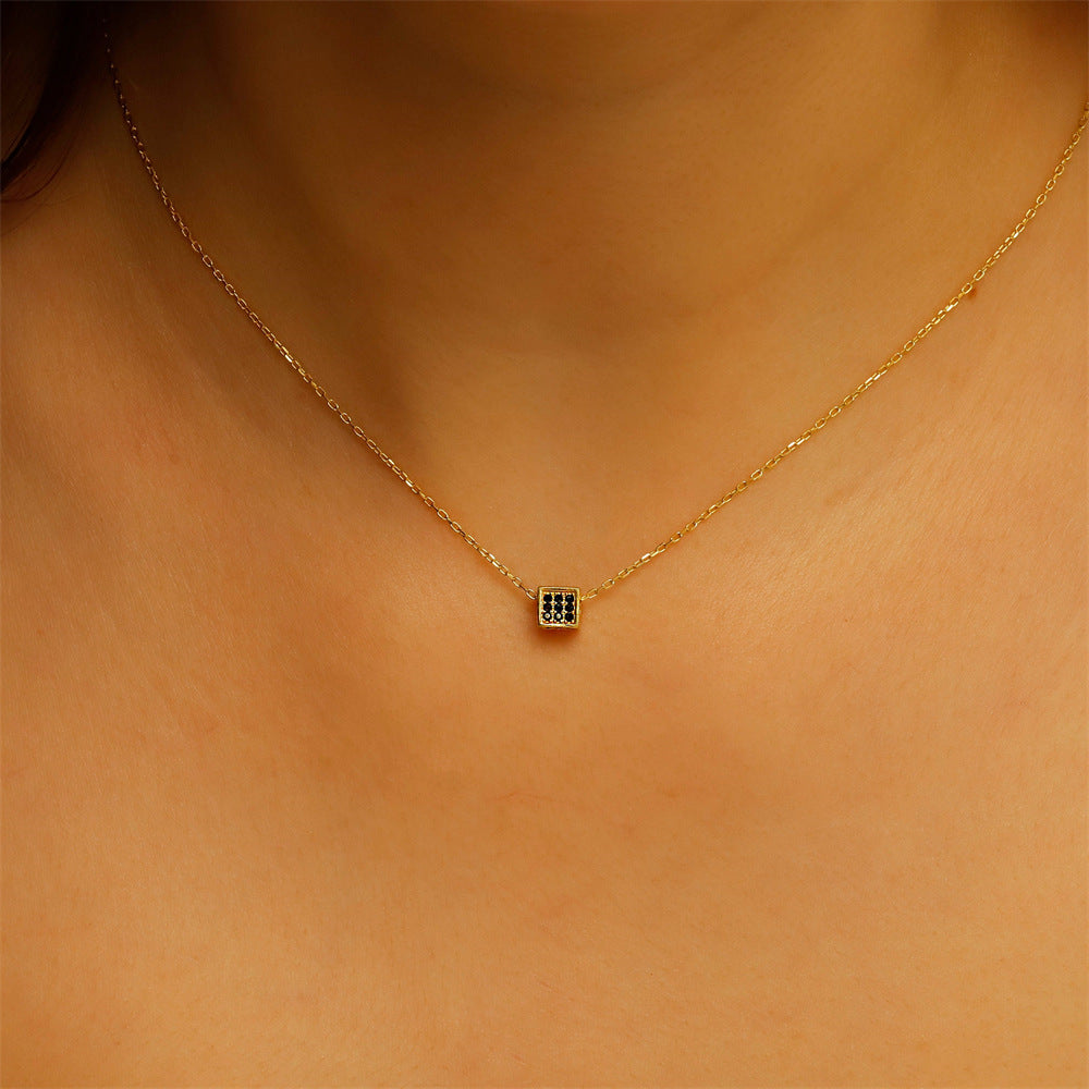 Jewelry Simple Style Geometric Square Titanium Steel Pendant Necklace