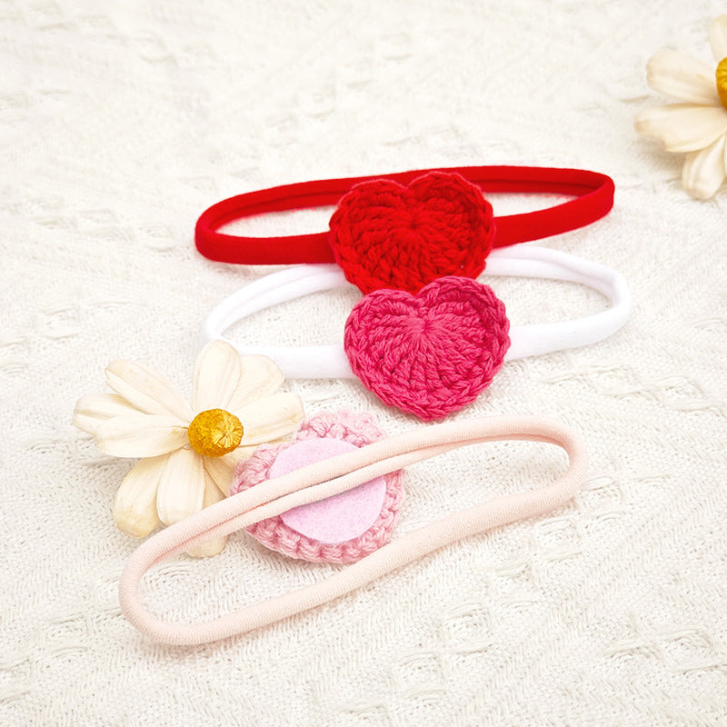 Girl'S Sweet Heart Shape Cloth Hair Band