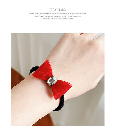 Women's Elegant Sweet Bow Knot Acetic acid sheets Inlay Rhinestones Hair Clip Hair Tie