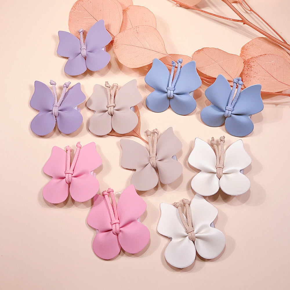 Girl'S Sweet Butterfly Pu Hair Clip