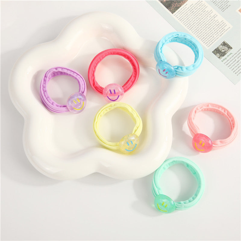 Kid'S Cute Smile Face Plastic rubber band Hair Tie