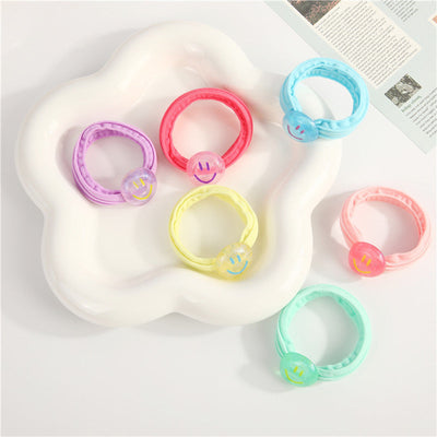 Kid'S Cute Smile Face Plastic rubber band Hair Tie