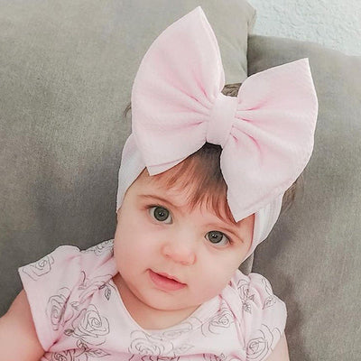 fashion children's solid color double-layer bowknot hairband