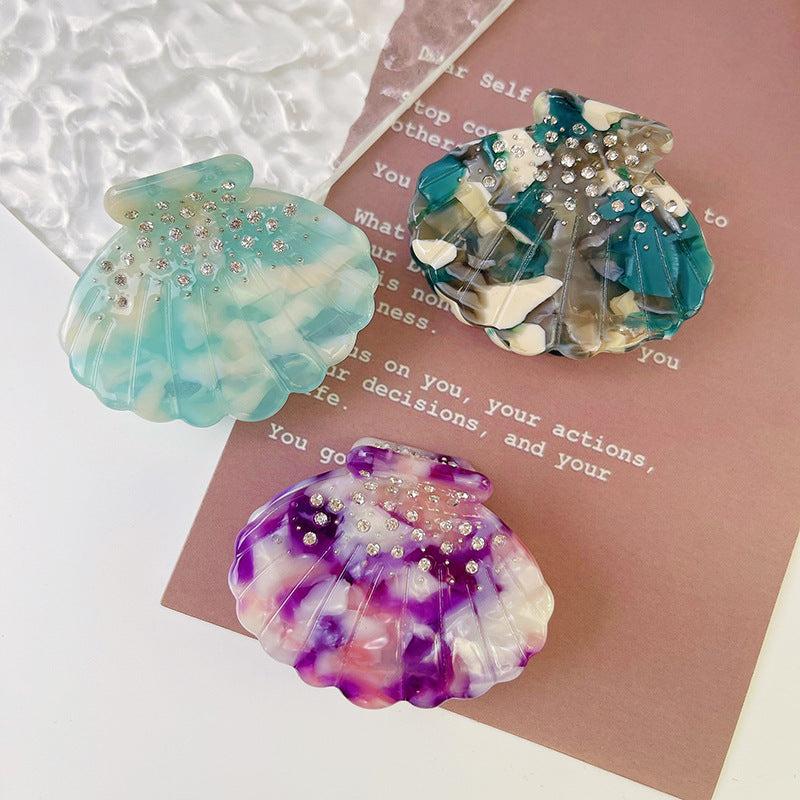 Women's Lady Korean Style IG Style Scallop Shell Acetic acid sheets Hair Claws