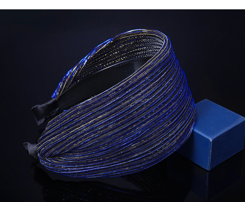women's simple style stripe cloth resin lace hair band
