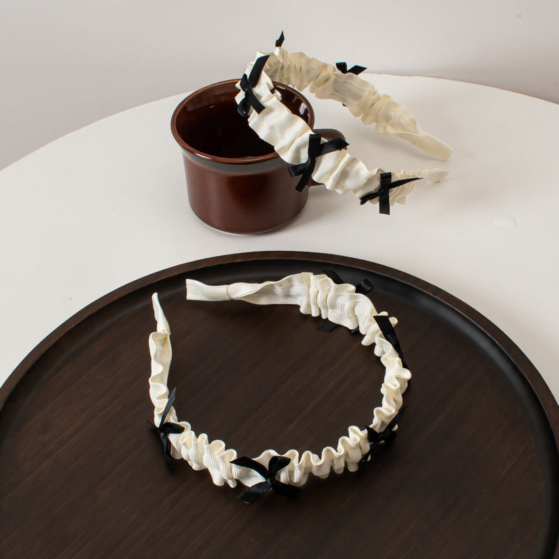Women's Sweet Simple Style Bow Knot Cloth Pleated Hair Band