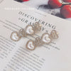 fashion heart shape alloy inlay artificial pearls rhinestones hair clip 1 pair