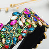 fashion new exaggerated colorful glass drill flower headband retro baroque accessories
