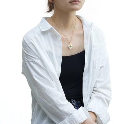 Elegant Heart Shape 304 Stainless Steel Shell  Pendant Necklace