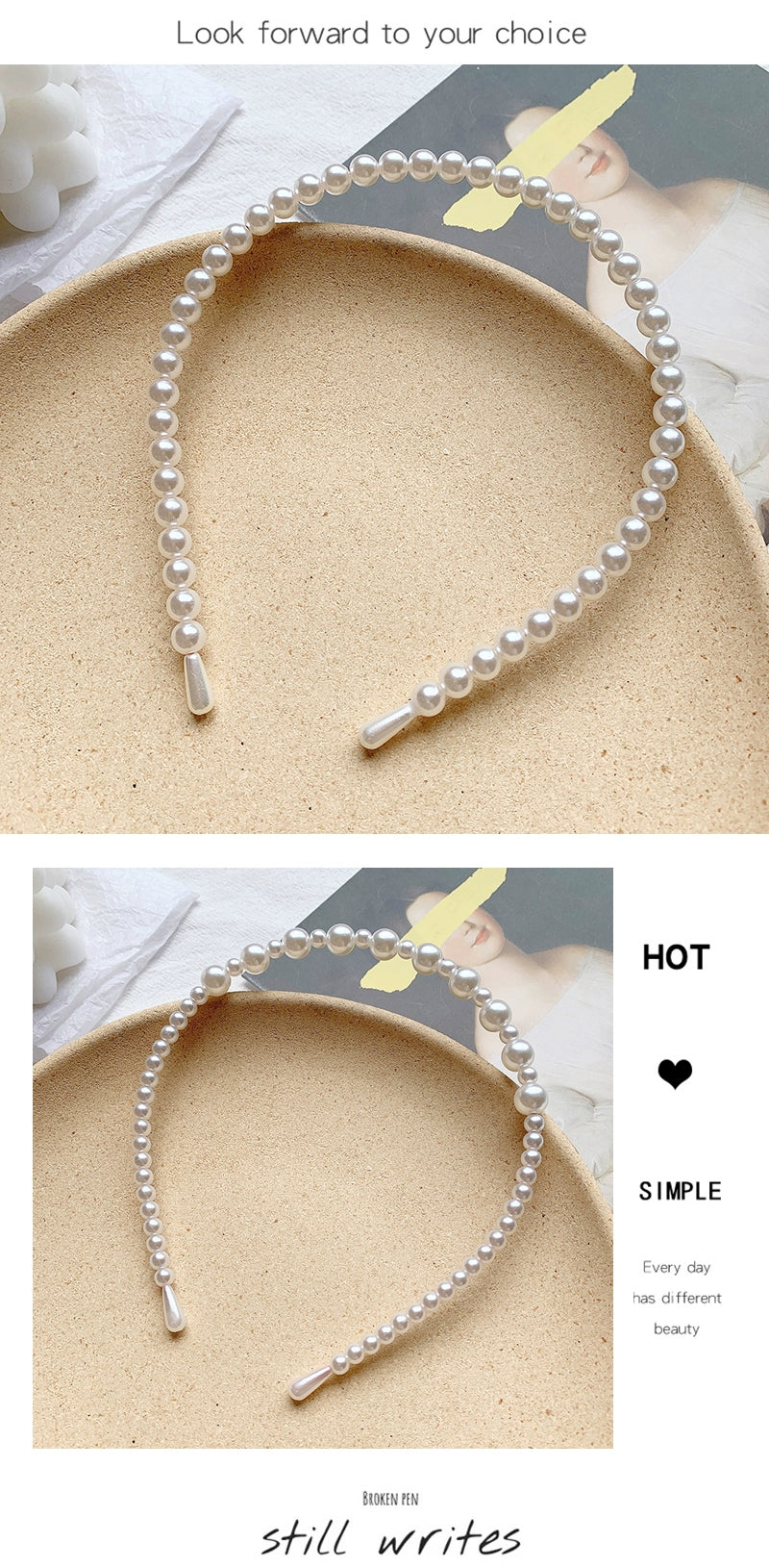 simple pearl hair hoop female wild out headband pressure hair bundle hairpin super fairy headband
