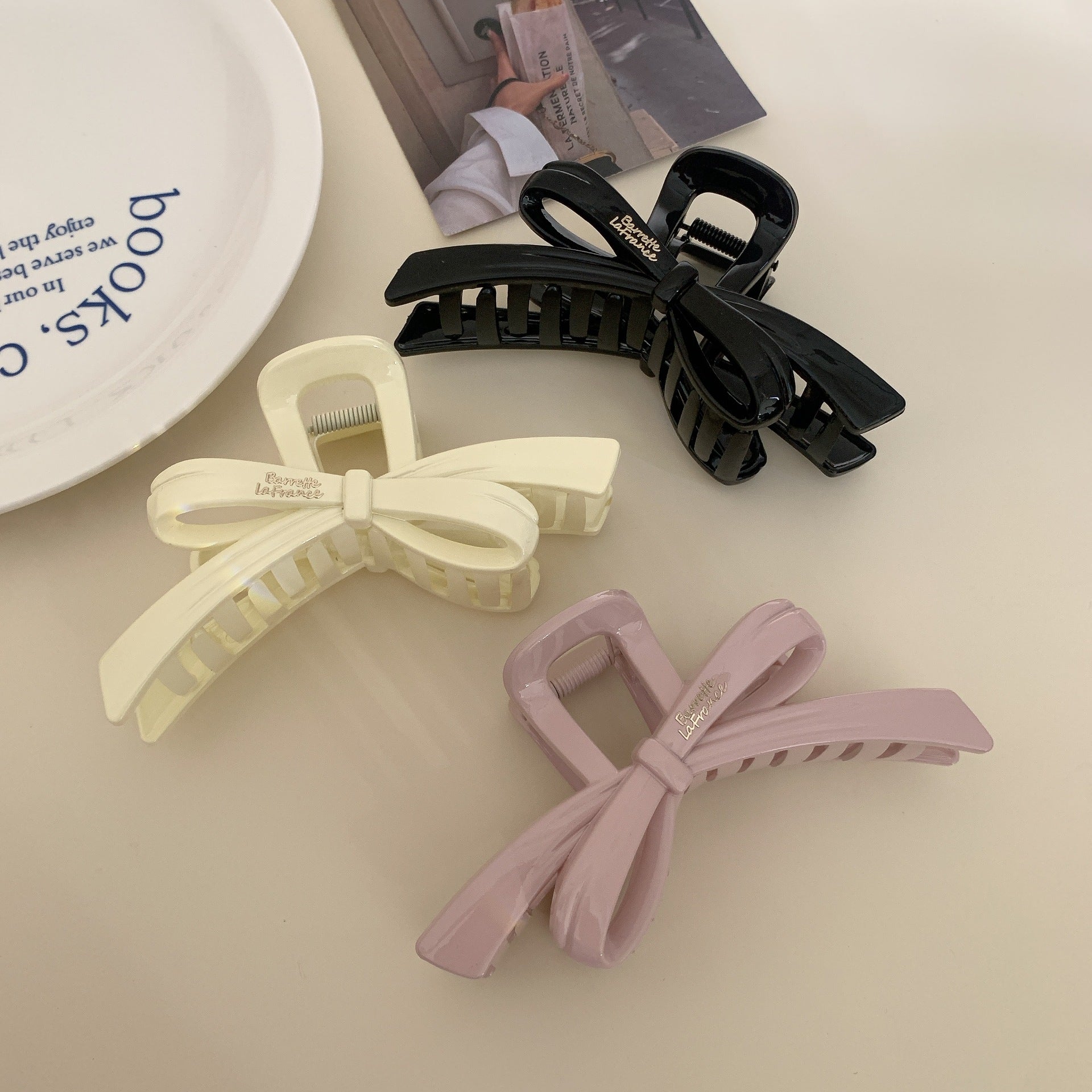 Women's Sweet Simple Style Bow Knot PS Hair Claws