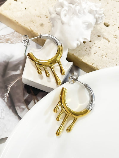 1 Pair Vintage Style Simple Style Geometric 316L Stainless Steel  18K Gold Plated Ear Studs