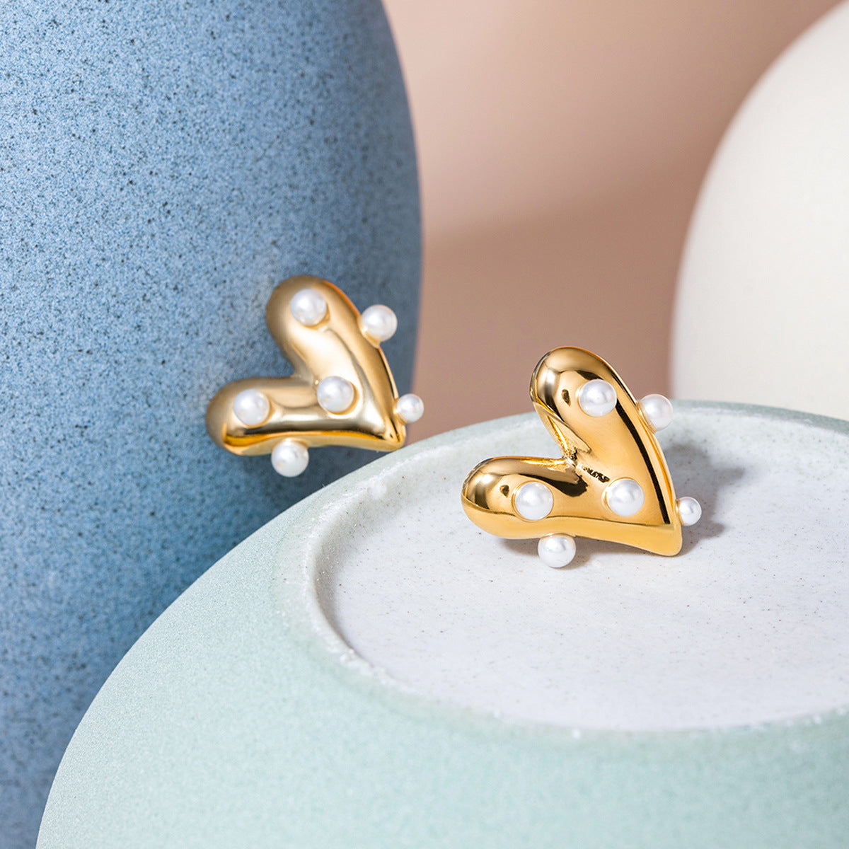 Jewelry Simple Style Heart Shape Titanium Steel Jewelry Set