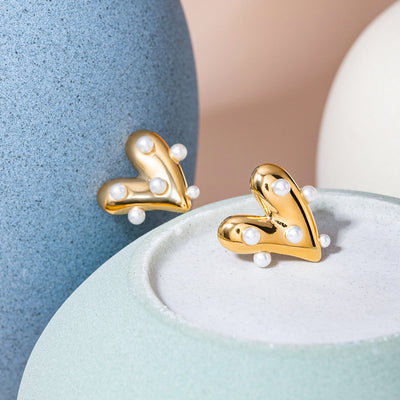 Jewelry Simple Style Heart Shape Titanium Steel Jewelry Set