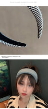 2021 new korean sponge headband female retro wide-side hair accessories female