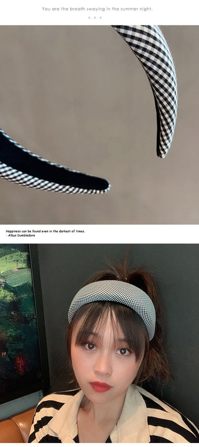 2021 new korean sponge headband female retro wide-side hair accessories female