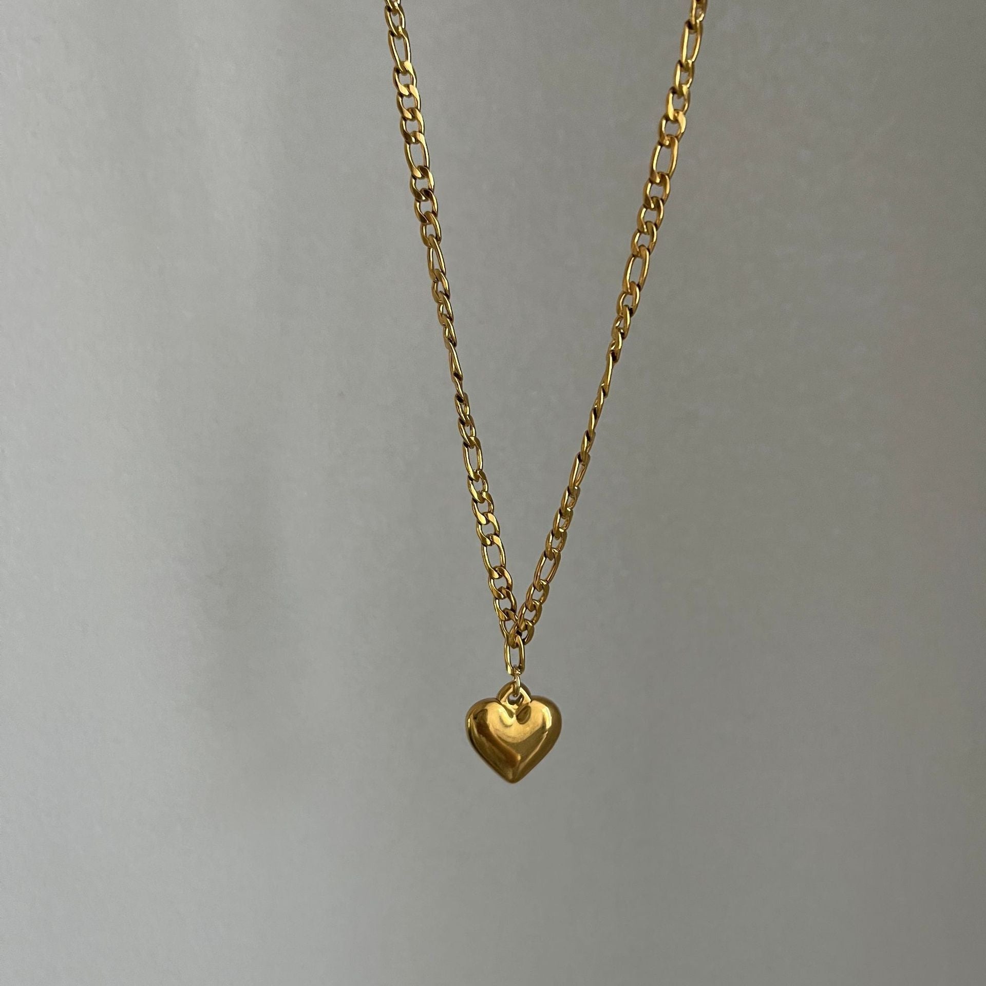 Jewelry Simple Style Classic Style Heart Shape Titanium Steel Plating Pendant Necklace