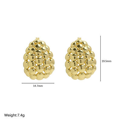 1 Pair Simple Style Classic Style Water Droplets Heart Shape Plating Copper Ear Studs