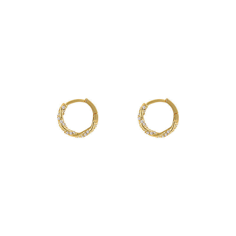 New Popular Niche Unique Earrings Women's Gold Premium Sensory Ring Ear Buckle Earrings