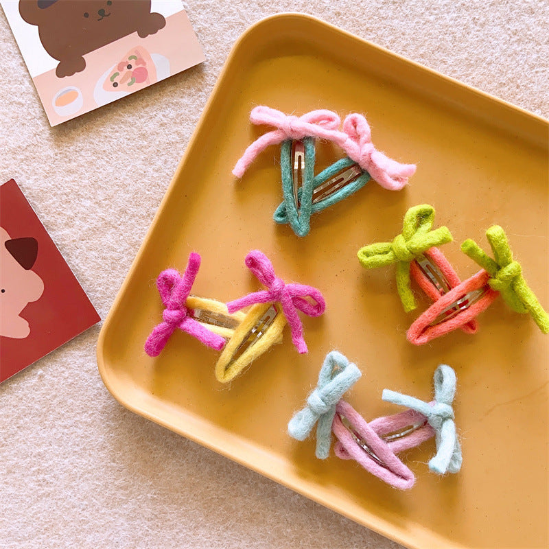 Kid'S Basic Simple Style Bow Knot Cloth Hair Clip