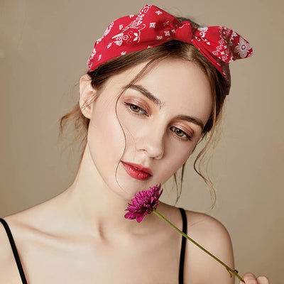 ethnic style printing solid color cloth hair band