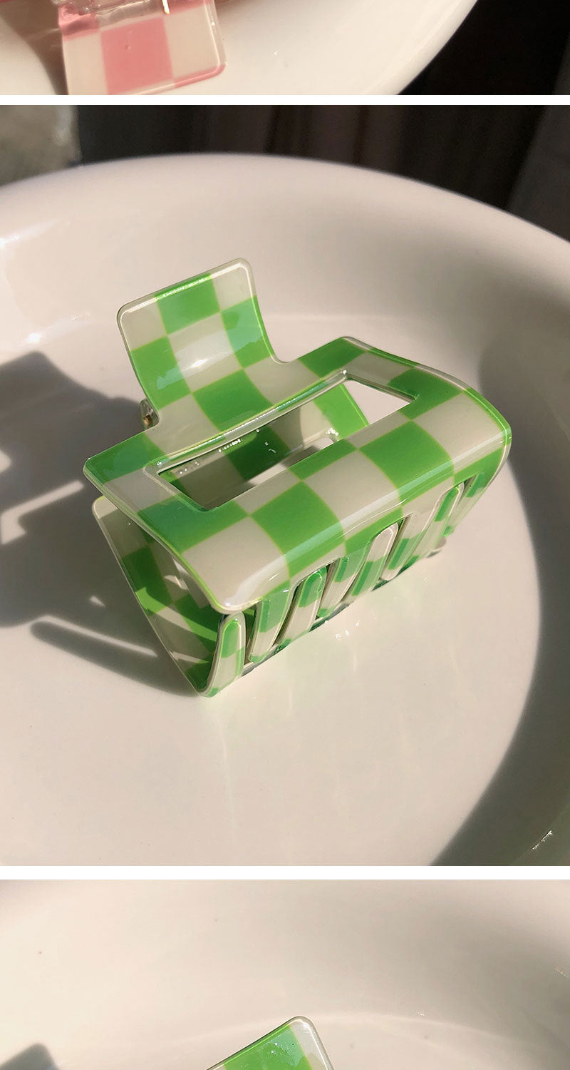 Women's Simple Style Lattice PVC Hair Claws