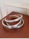 Women's Simple Style Classic Style Solid Color Pu Leather Hair Band