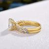 Copper Inlay Geometric Zircon Rings