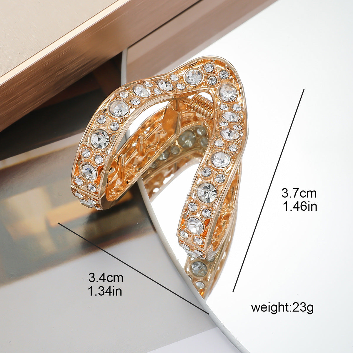 women's simple style solid color alloy plating inlay rhinestones hair claws