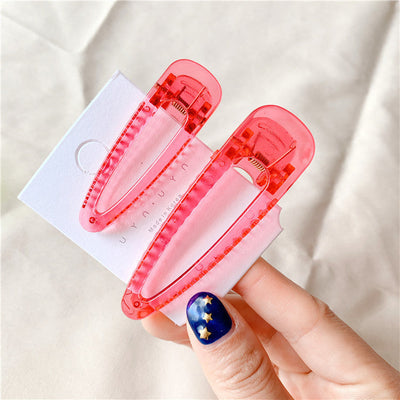 sweet solid color plastic resin transparent hair clip