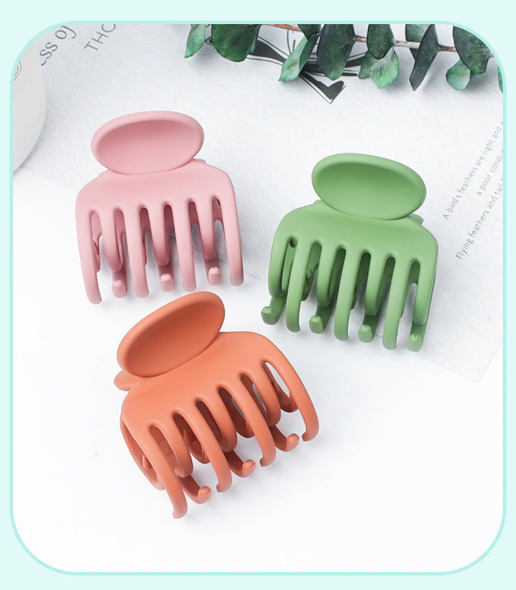 simple style solid color plastic resin hollow out hair claws 1 piece
