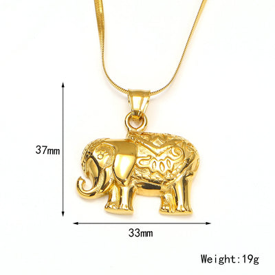 Jewelry Lady Elephant Titanium Steel Plating Pendant Necklace