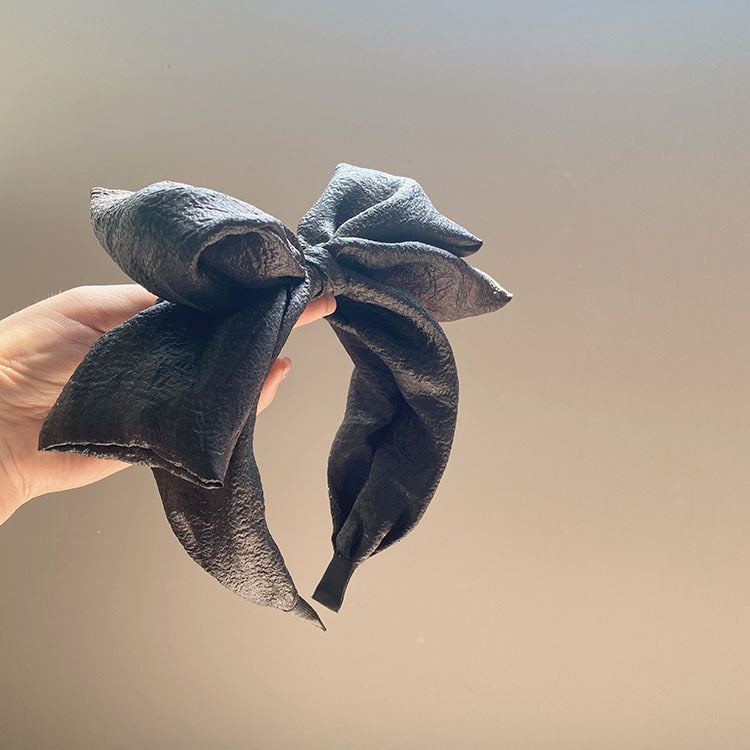 fashion bow knot gauze pleated hair band 1 piece