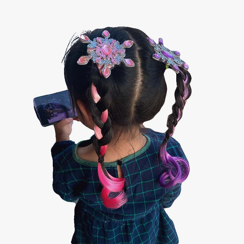 Kid'S Princess Snowflake high temperature wire Diamond Hair Clip