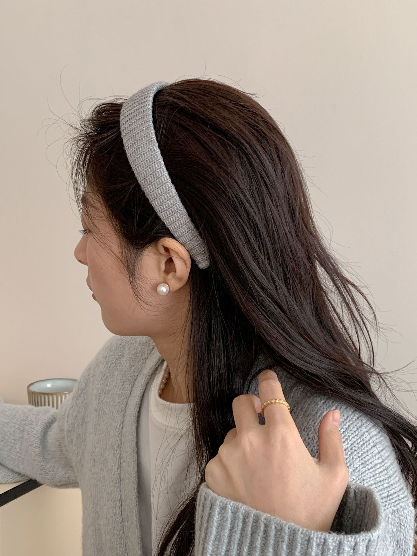 New High-Grade Retro Hand-Woven Wool Headband Hair Band College Style Girl Wide Version Headband Hair Accessories Headband