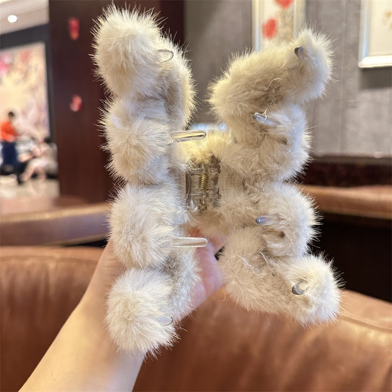 Women's Sweet Korean Style Solid Color Artificial Crystal Inlay Artificial Crystal Hair Claws