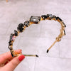 lady streetwear geometric alloy plating inlay rhinestones hair band