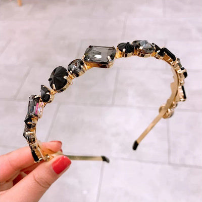 lady streetwear geometric alloy plating inlay rhinestones hair band