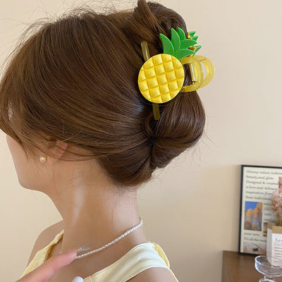 Cute Sweet Women's Fruit Strawberry Arylic Fruit Hair Claws